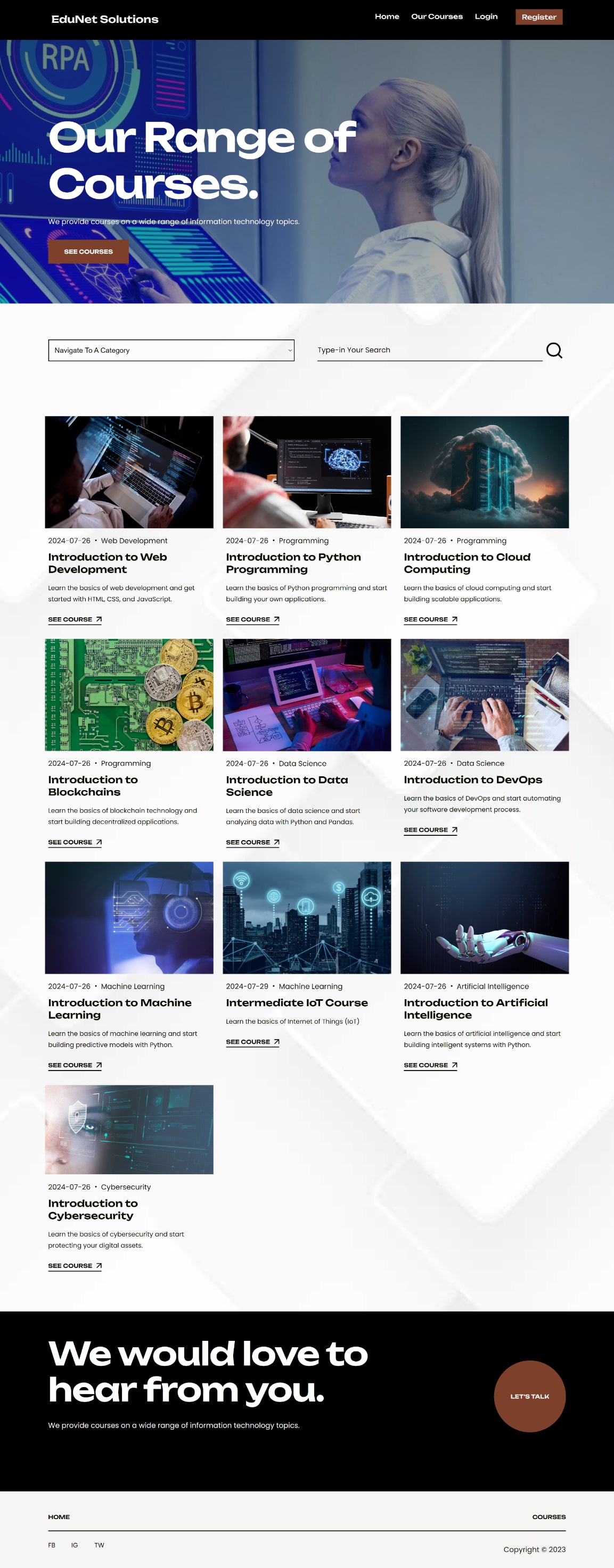 Edunet Courses Page