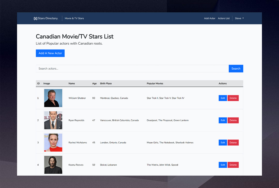 Stars Directory Portfolio